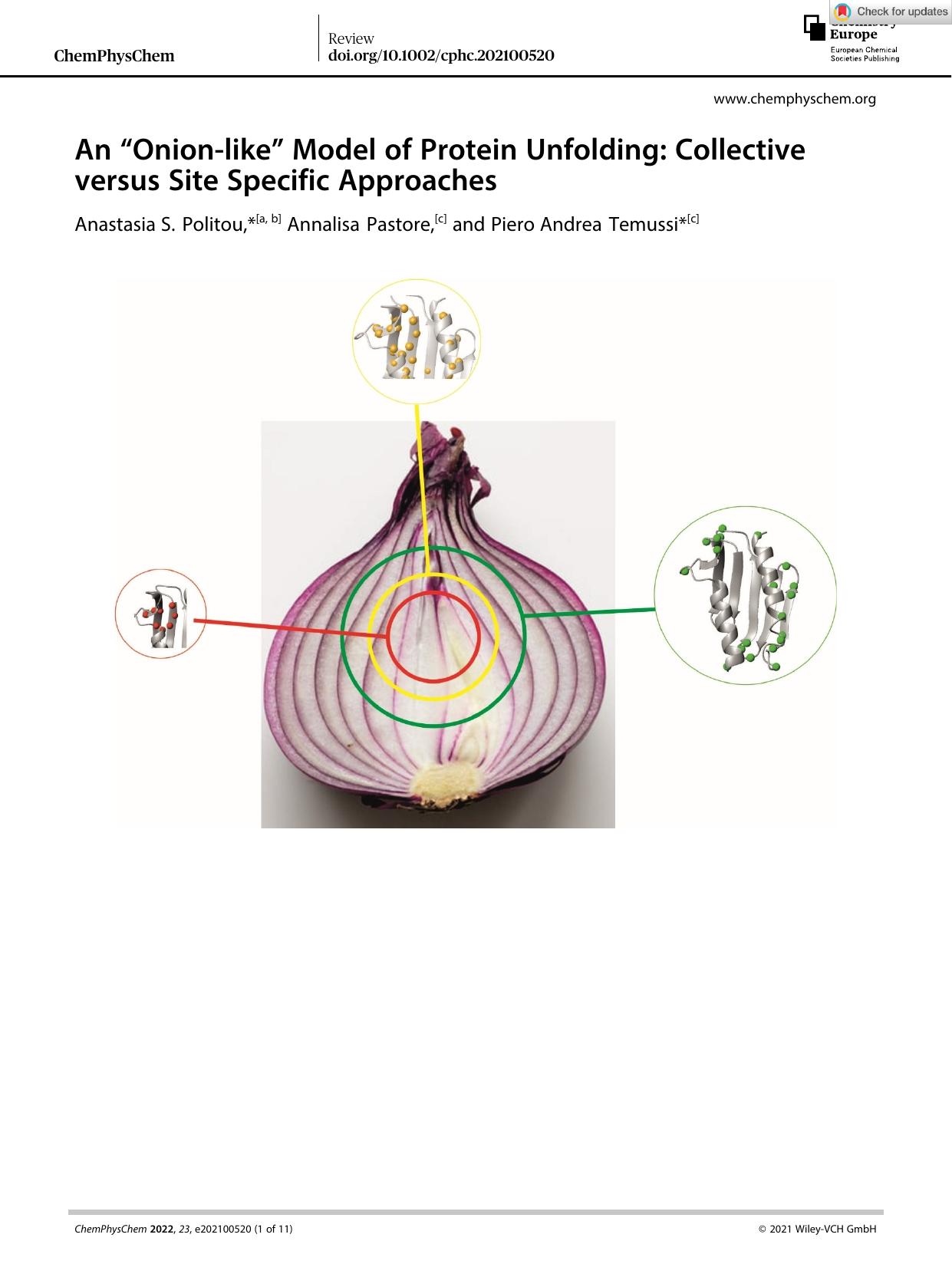 An âOnionâlikeâ Model of Protein Unfolding: Collective versus Site Specific Approaches by Unknown