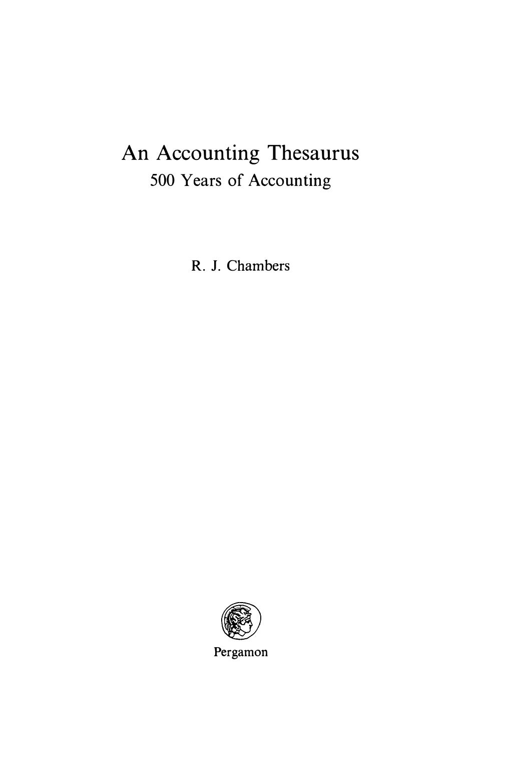 An Accounting Thesaurus by 500 Years of Accounting