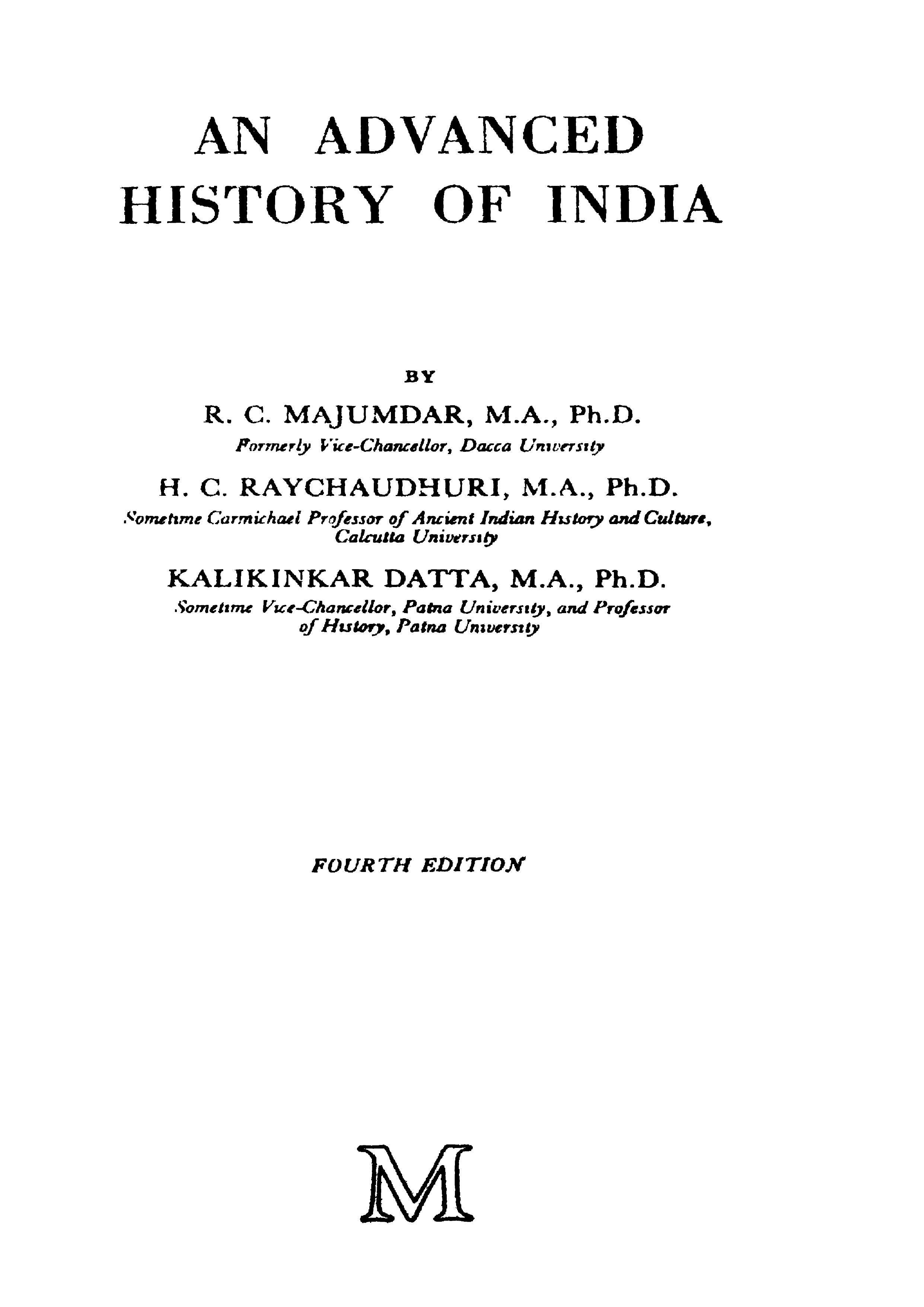 An Advanced History of India by R. C. Majumdar