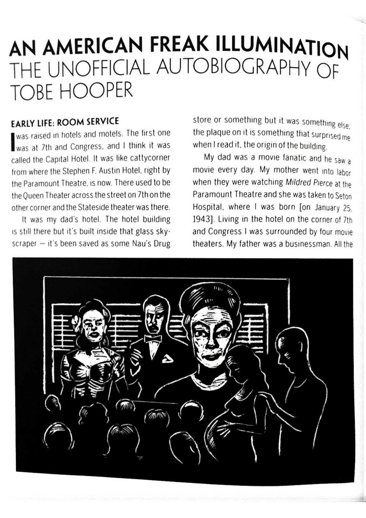 An American Freak Illumination: the Unofficial Autobiography of Tobe Hooper by Tobe Hooper Louis Black