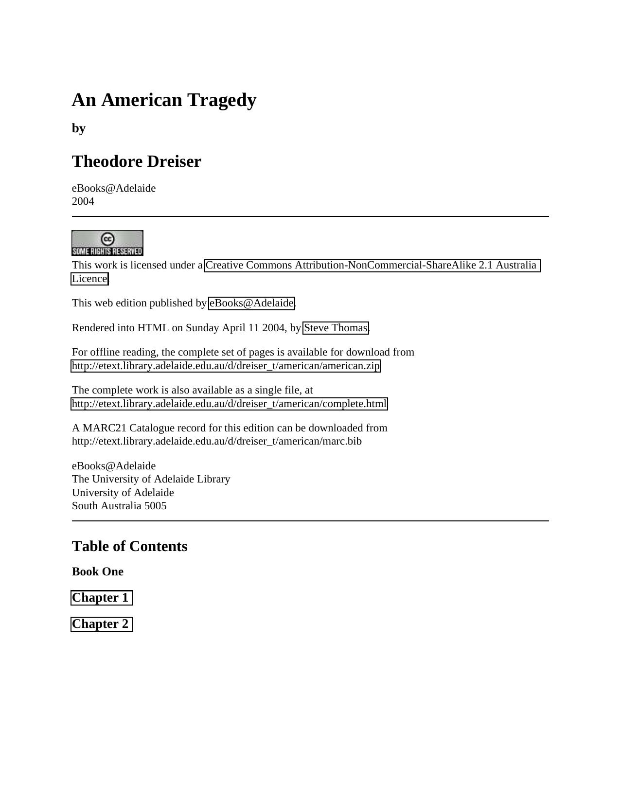 An American Tragedy (Signet Classics) by Theodore Dreiser