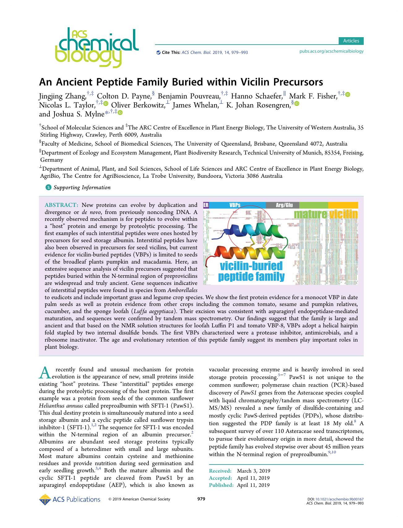 An Ancient Peptide Family Buried within Vicilin Precursors by unknow