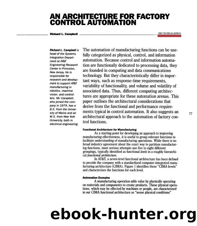 An Architecture for Factory Control Automation by Unknown