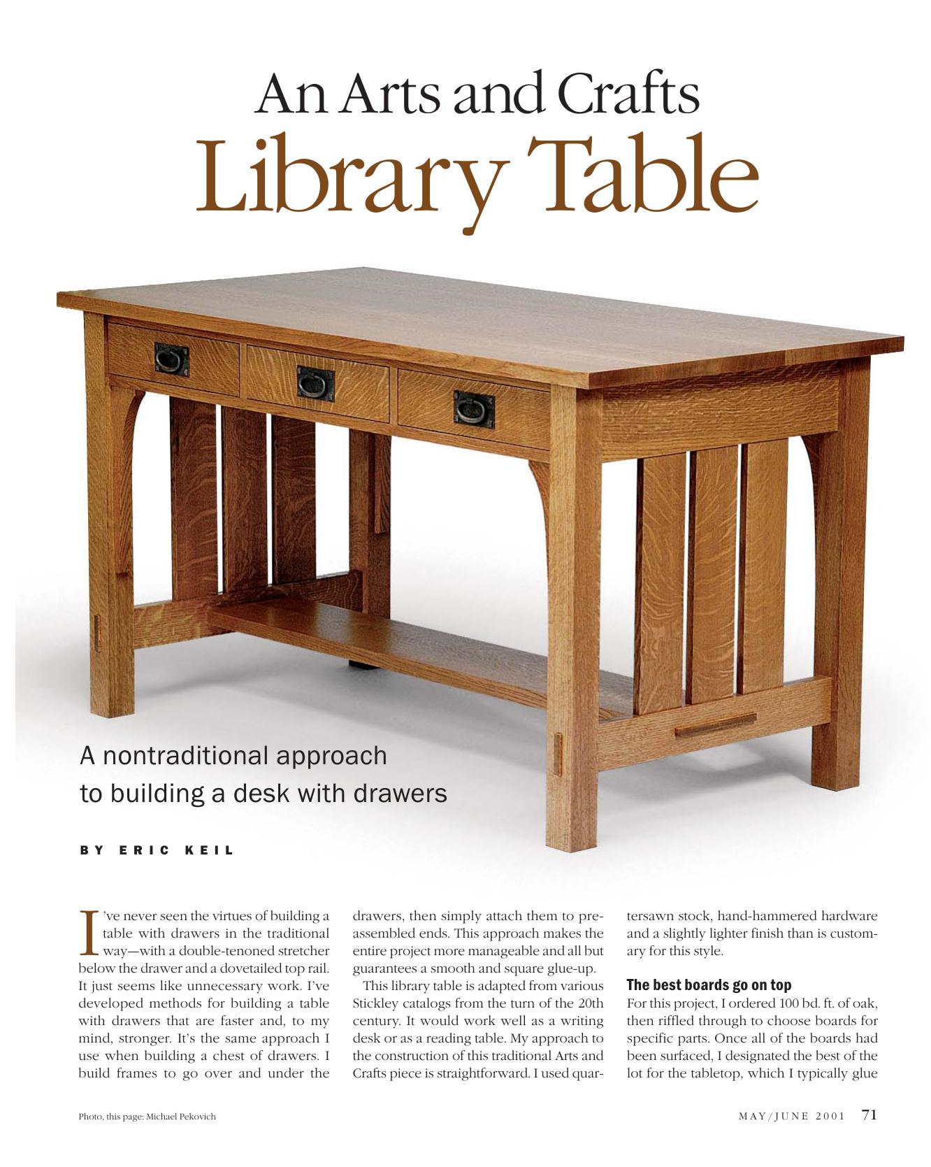 An Arts &amp; Crafts Library Table by Eric Keil