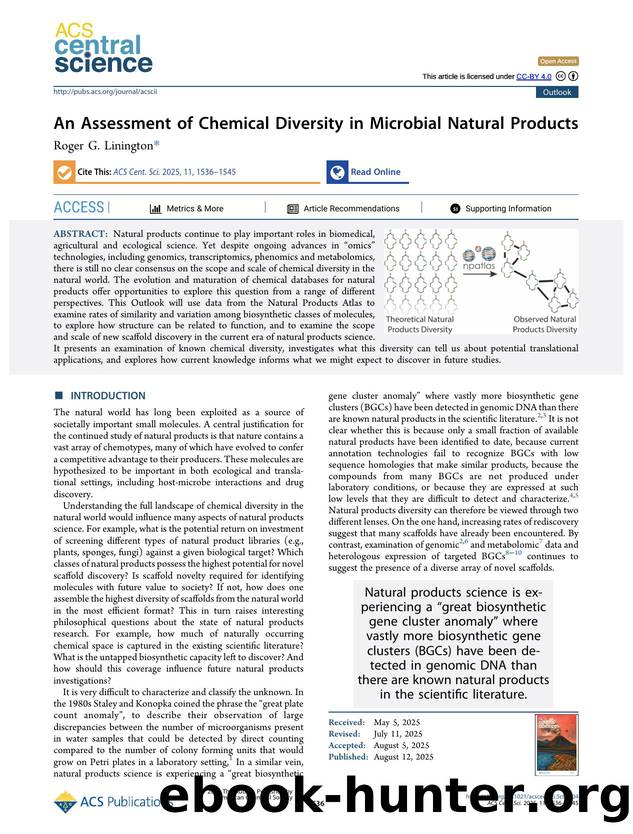 An Assessment of Chemical Diversity in Microbial Natural Products by Roger G. Linington