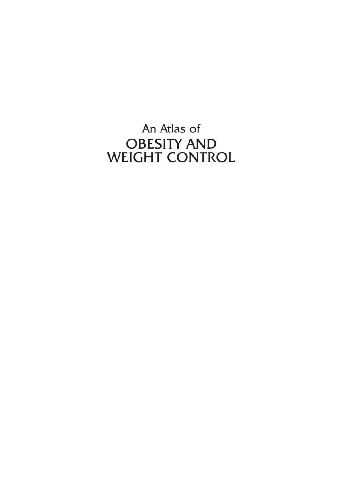 An Atlas of Obesity and Weight Control by Unknow