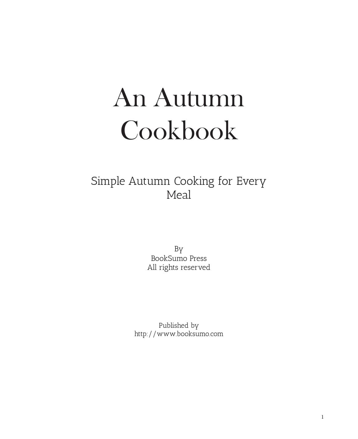 An Autumn Cookbook by BookSumo Press by Unknown