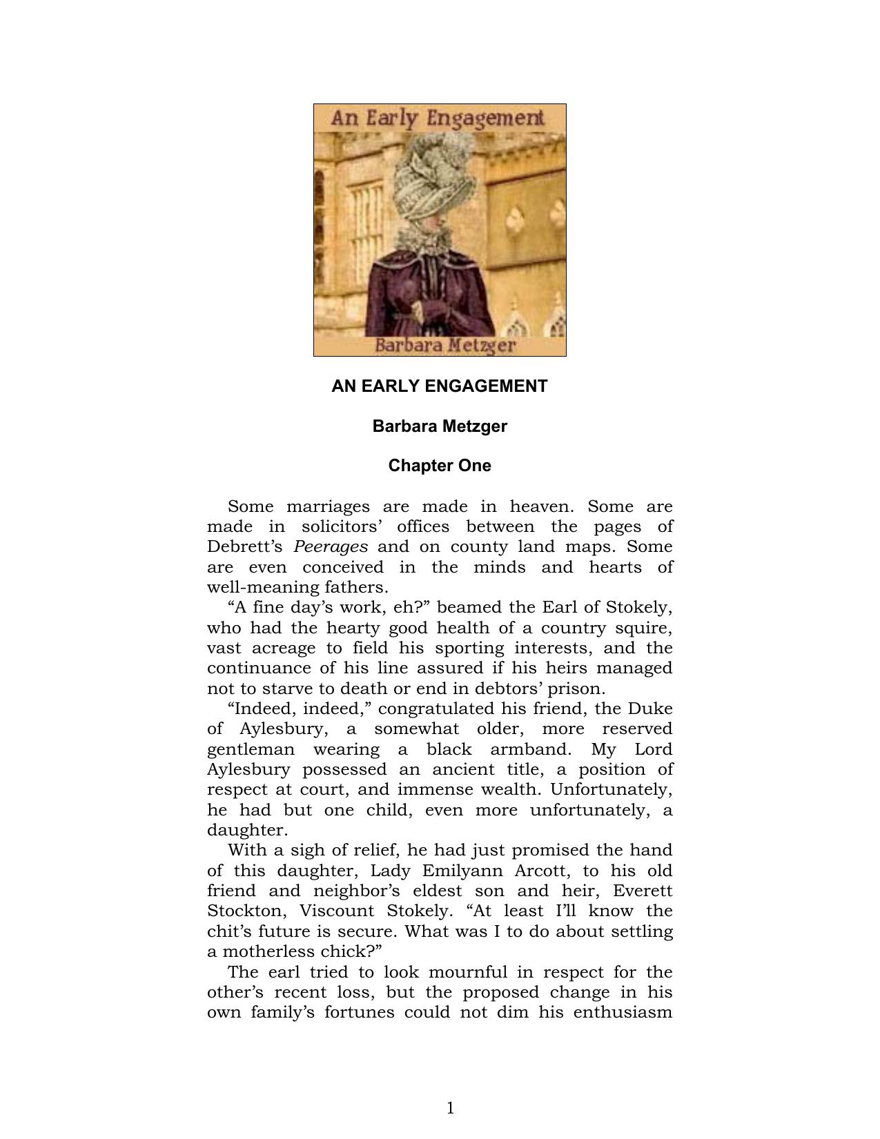 An Early Engagement by Barbara Metzger