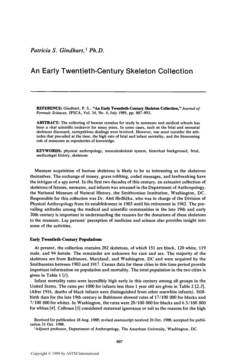 An Early Twentieth-Century Skeleton Collection by Gindhart PS