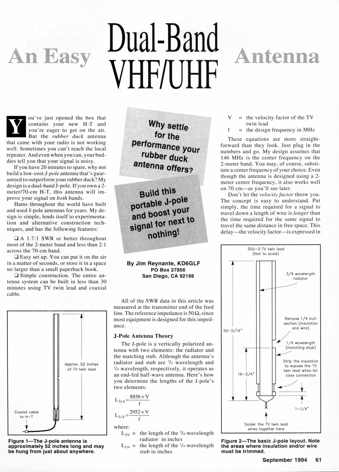 An Easy Dual-Band VHFUHF Antenna by Unknown