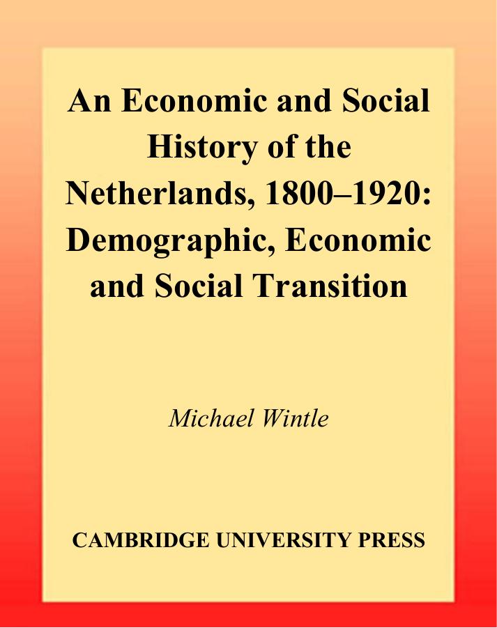 An Economic and Social History of the Netherlands, 1800-1920: Demographic, Economic and Social Transition by Michael Wintle