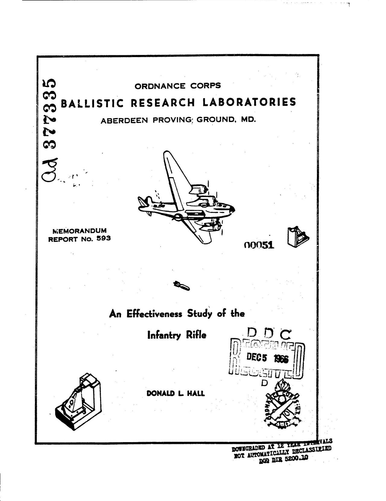 An Effectiveness Study of the Infantry Rifle by Hall Donald L
