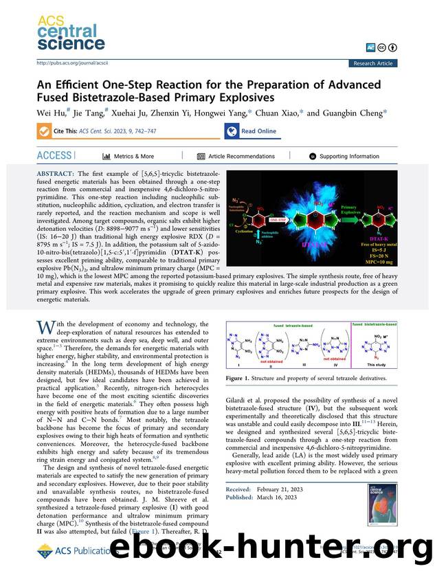 An Efficient One-Step Reaction for the Preparation of Advanced Fused Bistetrazole-Based Primary Explosives by unknow