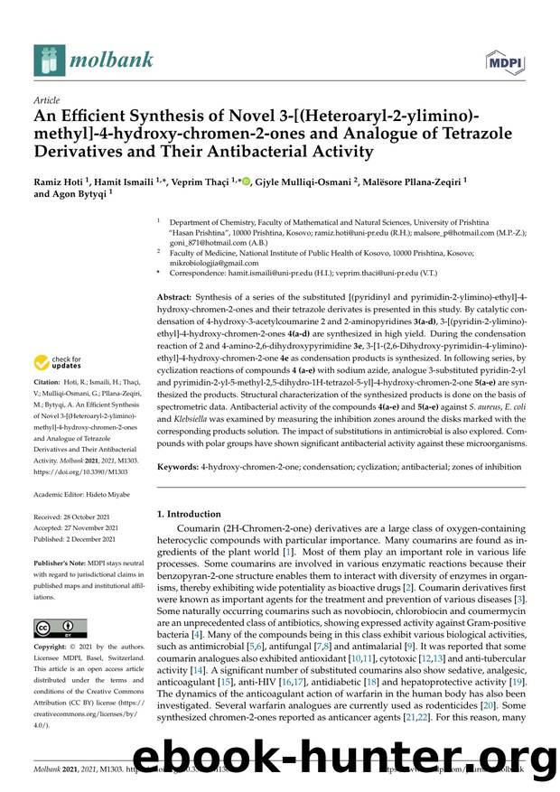 An Efficient Synthesis of Novel 3-[(Heteroaryl-2-ylimino)- methyl]-4-hydroxy-chromen-2-ones and Analogue of Tetrazole Derivatives and Their Antibacterial Activity by unknow