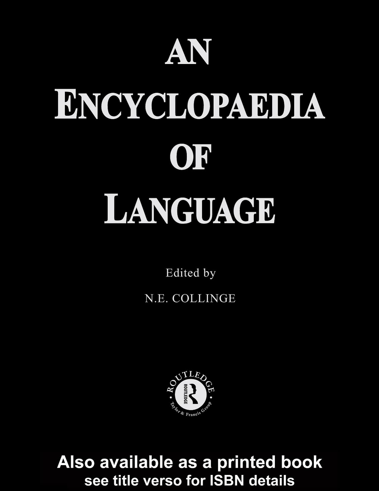 An Encyclopedia of Language by Unknown