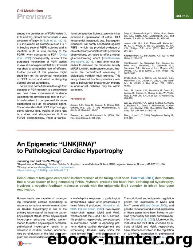 An Epigenetic ``LINK(RNA)'' to Pathological Cardiac Hypertrophy by Jianming Liu & Da-Zhi Wang