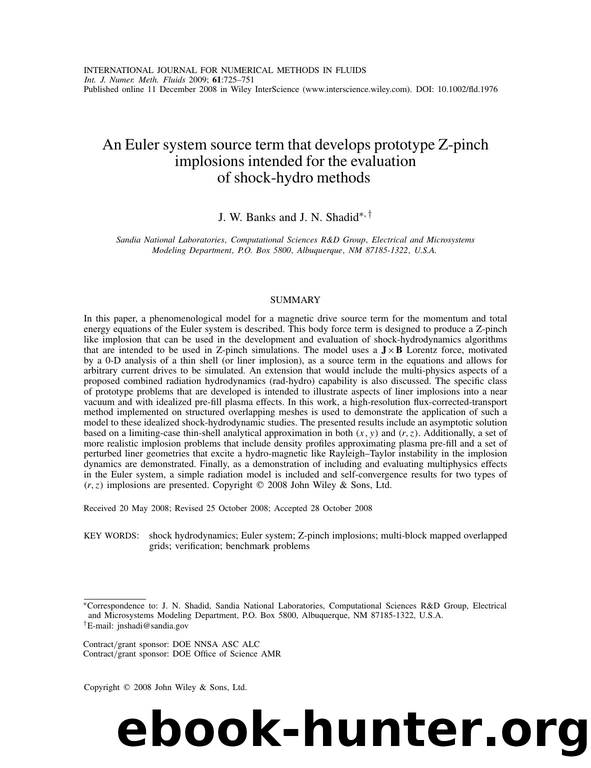 An Euler system source term that develops prototype Z-pinch implosions intended for the evaluation of shock-hydro methods by Unknown
