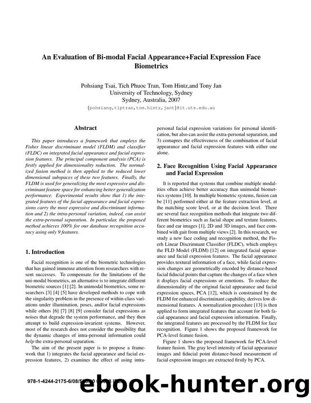 An Evaluation of Bi-modal Facial Appearance+Facial Expression Face Biometrics by 