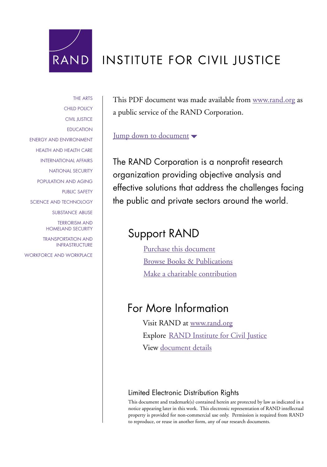 An Evaluation of California's Permanent Disability Rating System by Robert T. Reville
