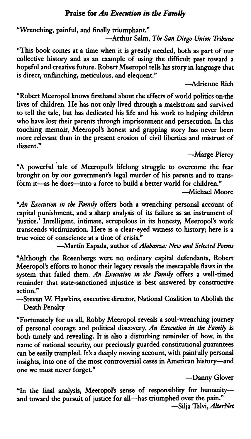 An Execution in the Family: One Son's Journey by Robert Meeropol