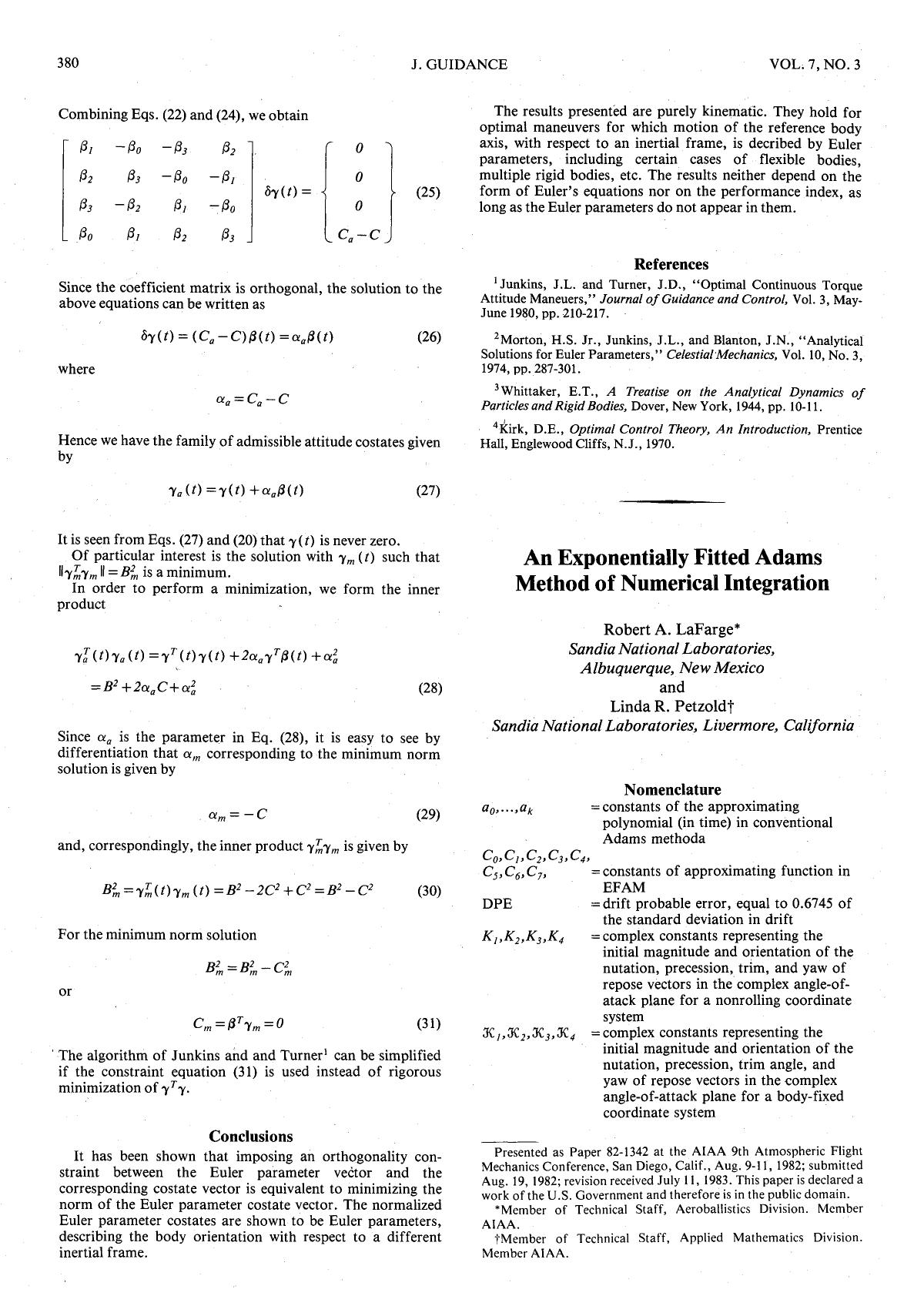 An Exponentially Fitted Adams Method of Numerical Integration by Unknown
