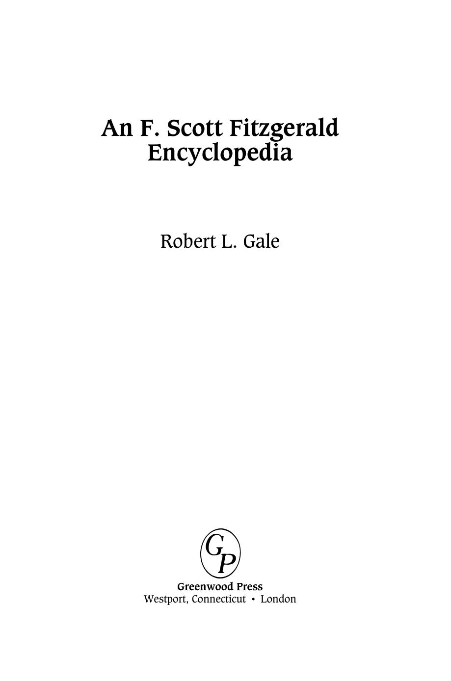 An F. Scott Fitzgerald Encyclopedia by Unknow