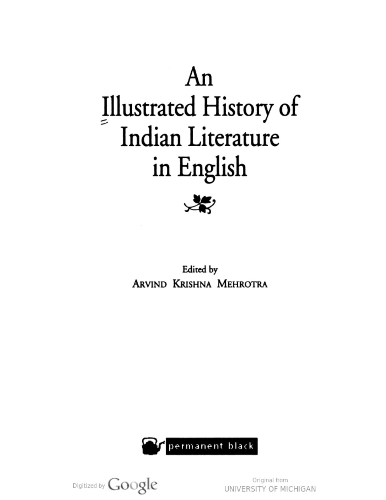An Illustrated History of Indian Literature in English by Arvind Krishna Mehrotra
