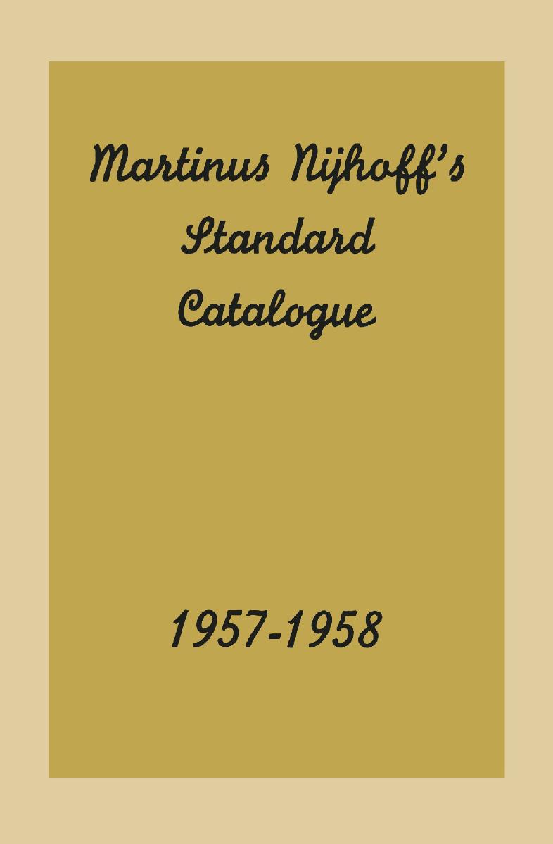 An Important Collection of Old and New Books, Standard Works and Periodical Sets by H. B. Corstius (auth.)