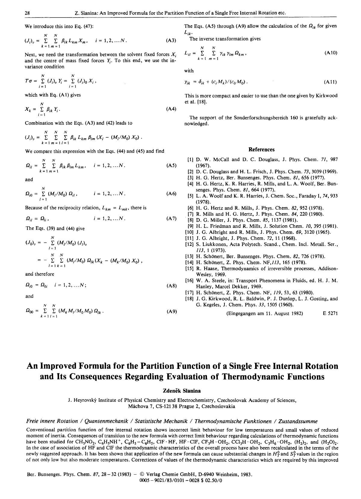 An Improved Formula for the Partition Function of a Single Free Internal Rotation and Its Consequences Regarding Evaluation of Thermodynamic Functions by Unknown