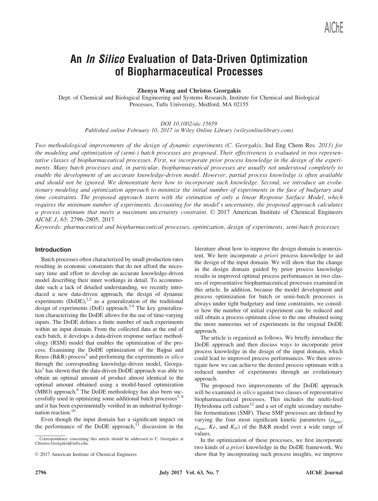 An In Silico Evaluation of Data‐Driven Optimization of Biopharmaceutical Processes by Unknown