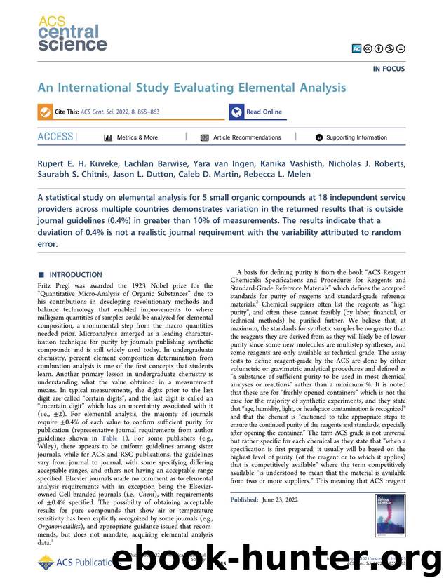 An International Study Evaluating Elemental Analysis by unknow