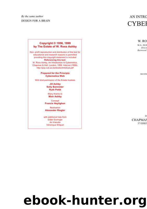 An Introduction To Cybernetics by W. Ross Ashby