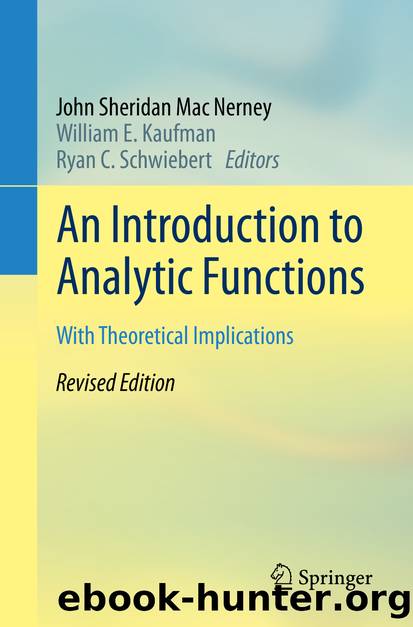 An Introduction to Analytic Functions by John Sheridan Mac Nerney
