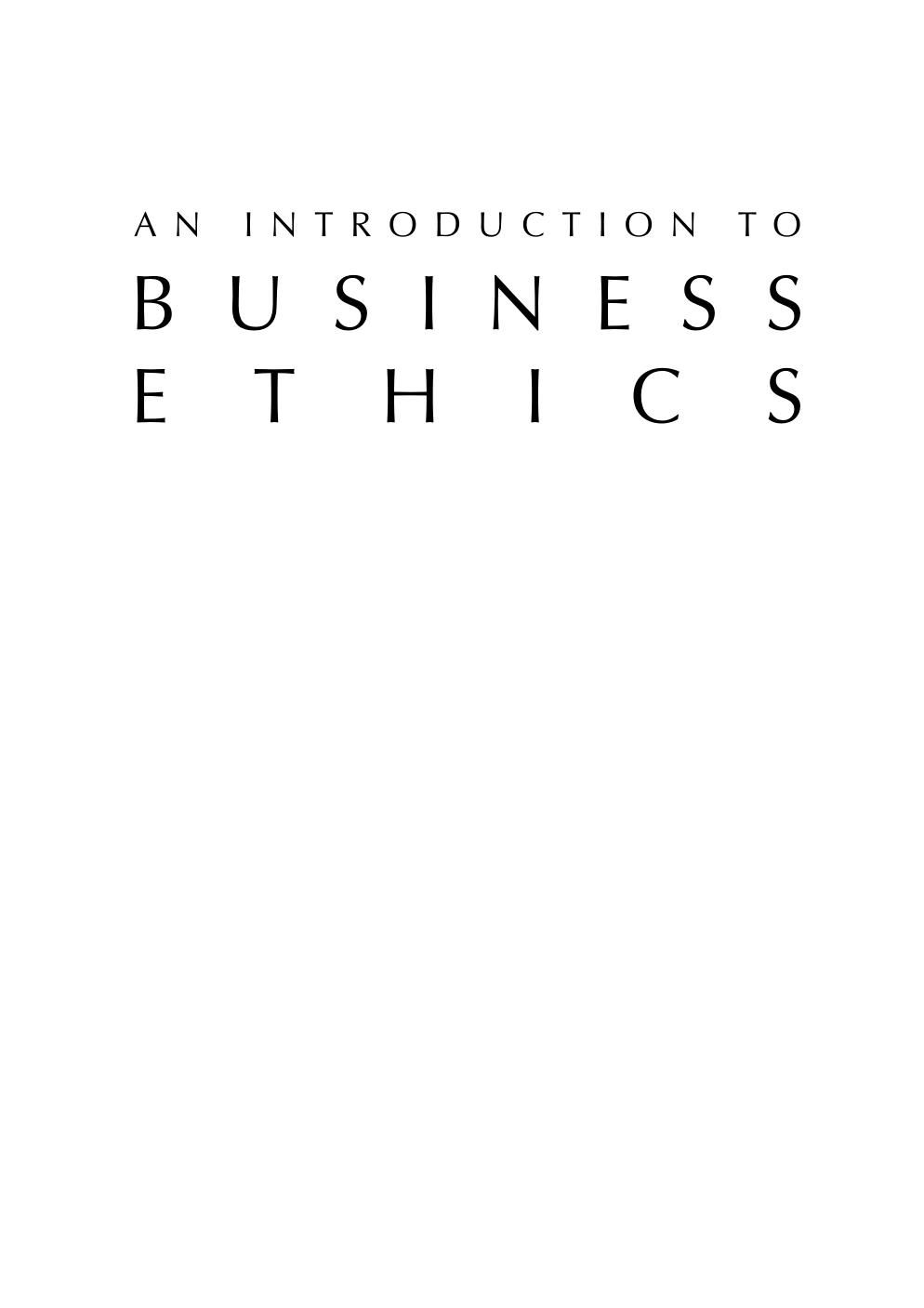 An Introduction to Business Ethics by Joseph Desjardins