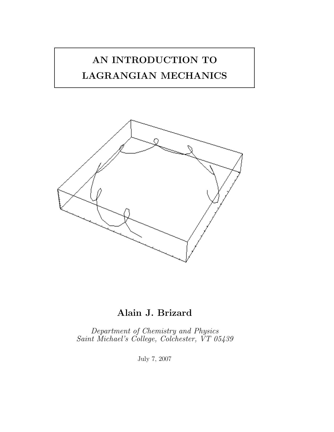 An Introduction to Lagrangian Mechanics by Alain J. Brizard