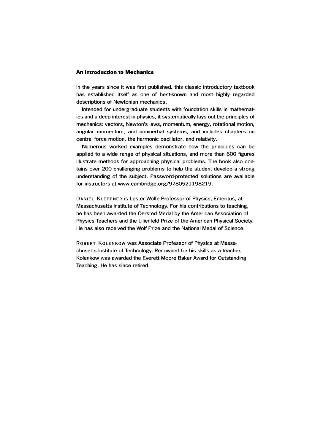 An Introduction to Mechanics by Unknow