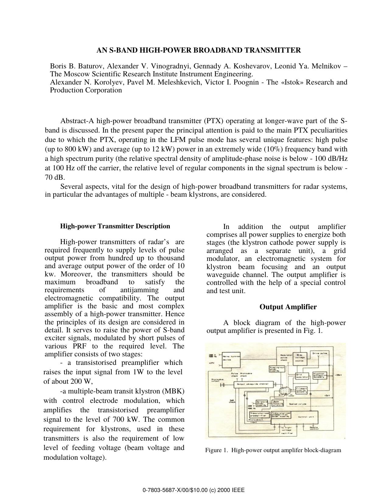 An S-Band High-Power Broadband Transmitter by unknow