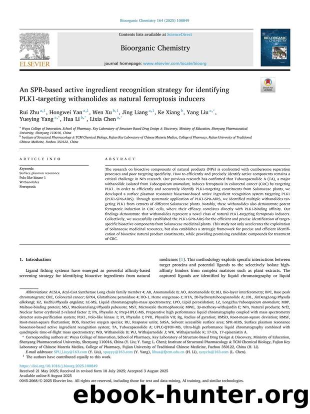 An SPR-based active ingredient recognition strategy for identifying PLK1-targeting withanolides as natural ferroptosis inducers by unknow