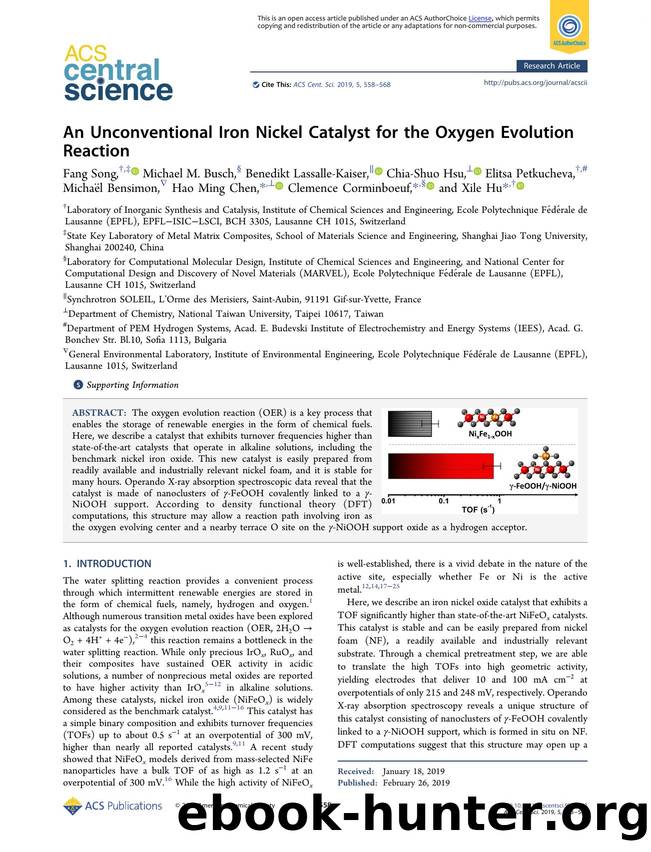An Unconventional Iron Nickel Catalyst for the Oxygen Evolution Reaction by unknow