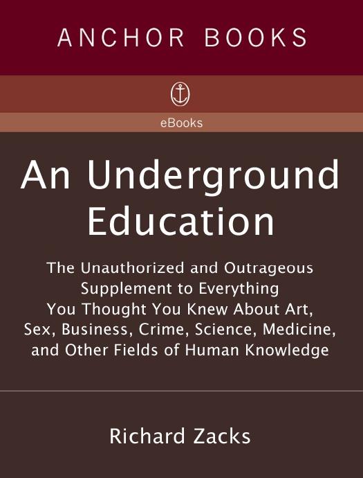 An Underground Education : The Unauthorized and Outrageous Supplement to Everything You Thought You Knew About Art, Sex, Business, Crime, Science, Medicine, and Other Fields of Human by Richard Zacks