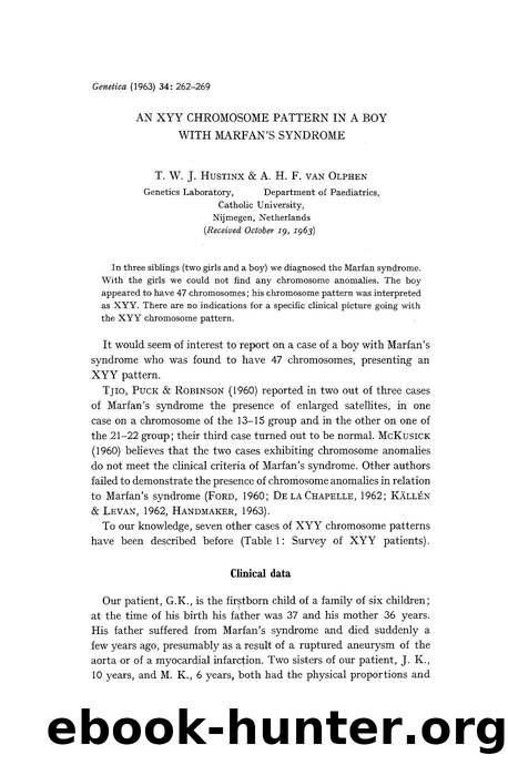 An XYY chromosome pattern in a boy with Marfan's syndrome by Unknown
