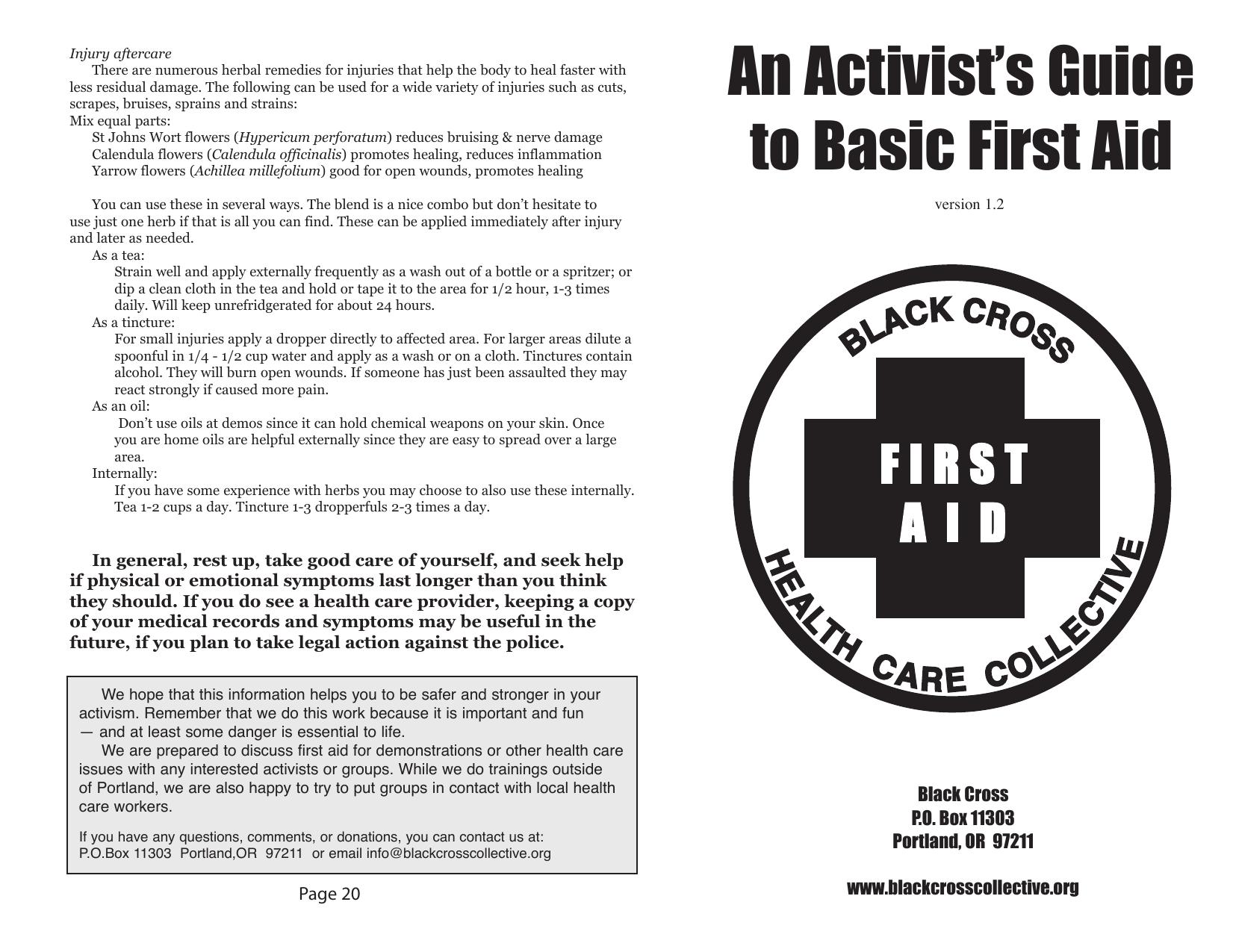 An activist's guide to basic first aid by Black Cross