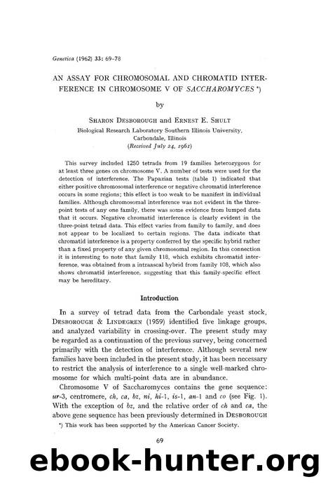 An assay for chromosomal and chromatid interference in chromosome V of <Emphasis Type="Italic">Saccharomyces <Emphasis> by Unknown