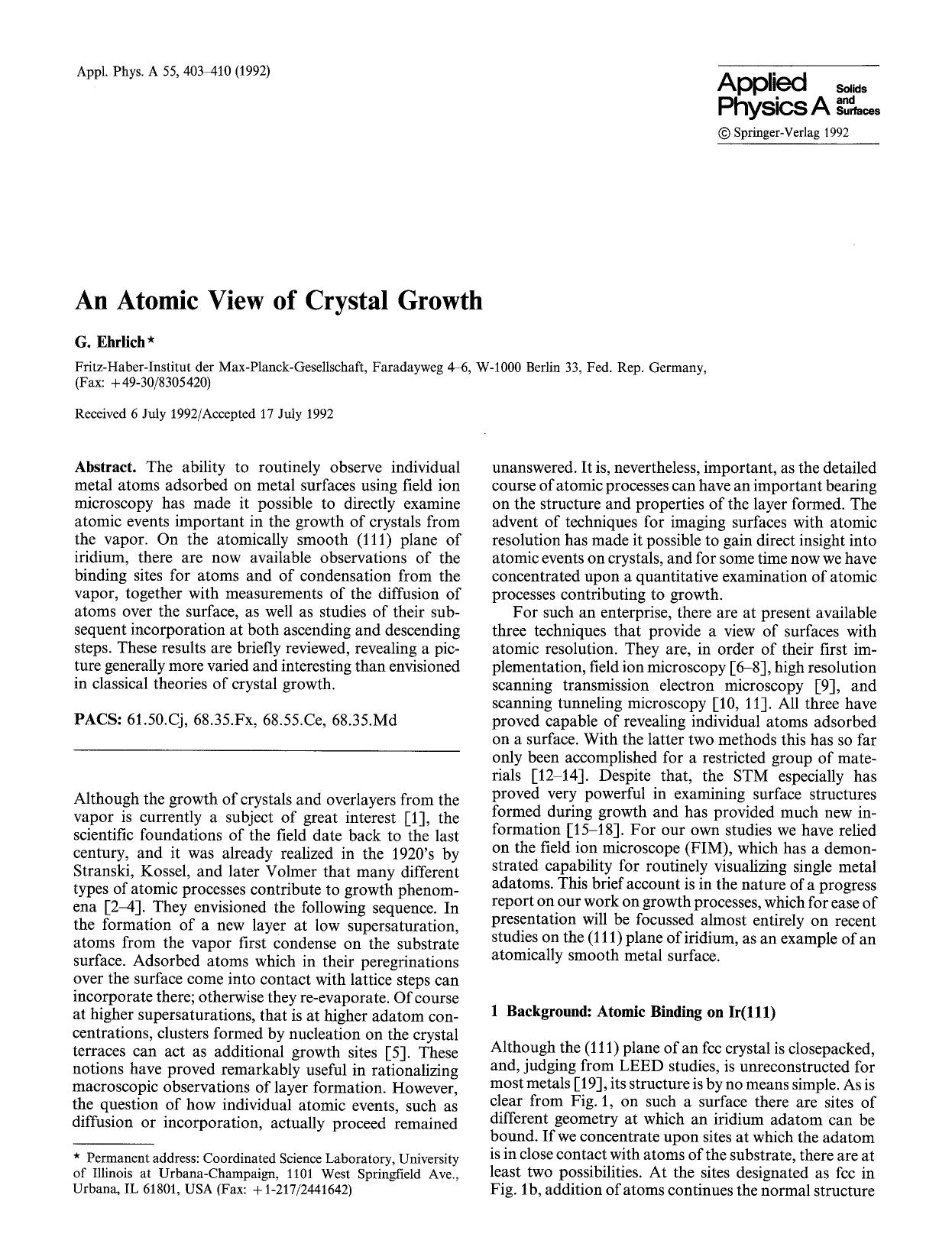 An atomic view of crystal growth by Unknown