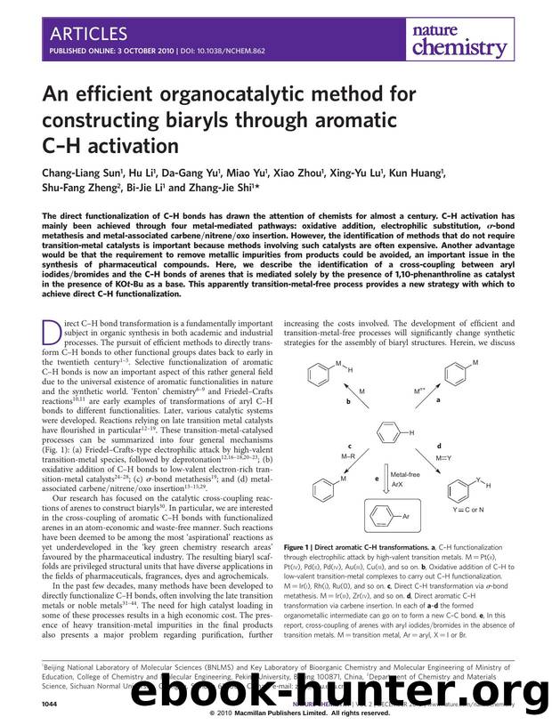 An efficient organocatalytic method for constructing biaryls through aromatic C-H activation by unknow