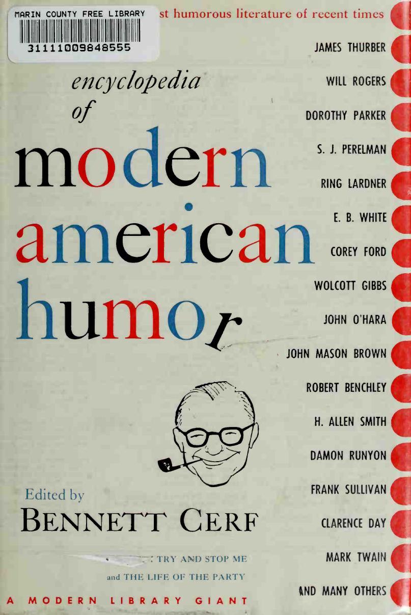 An encyclopedia of modern American humor by Cerf Bennett 1898-1971 ed