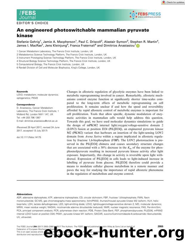 An engineered photoswitchable mammalian pyruvate kinase by Unknown