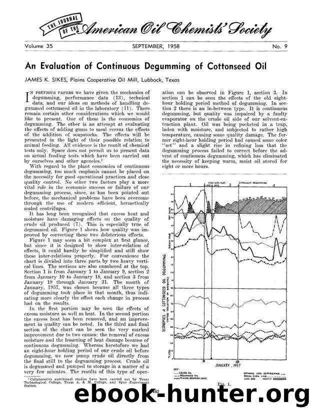 An evaluation of continuous degumming of cottonseed oil by Unknown