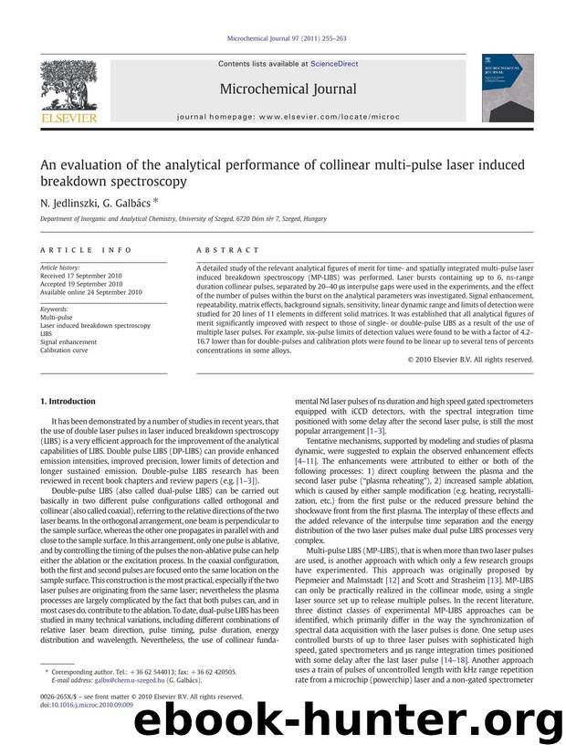 An evaluation of the analytical performance of collinear multi-pulse laser induced breakdown spectroscopy by N. Jedlinszki & G. Galbács