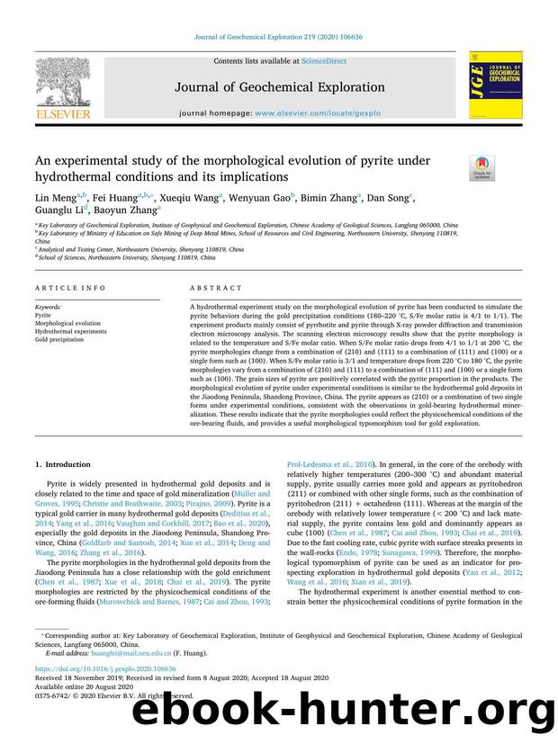 An experimental study of the morphological evolution of pyrite under hydrothermal conditions and its implications by unknow